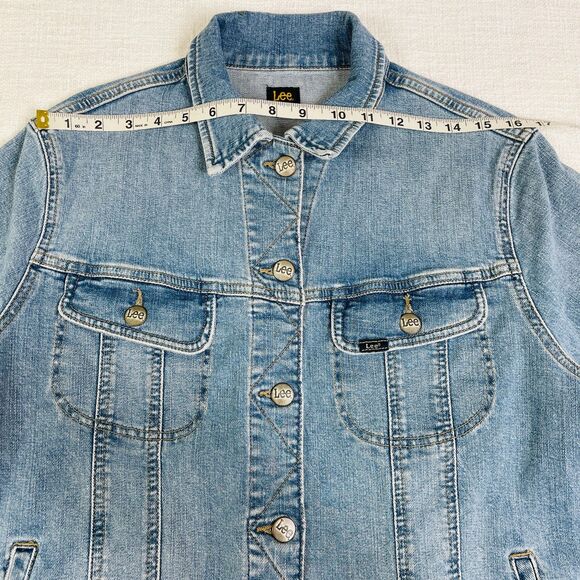 New Lee Denim Jean Jacket Medium Light Wash Jean Jacket Lee Legendary Rider Med - Picture 10 of 15